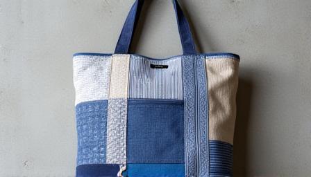 Tote bag made from textile scraps